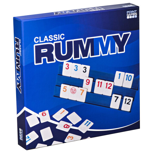 Point Games, Gioco Classico Rummy Cube, con Supporti Pieghevoli a Tre Livelli, 2-4 Giocatori, Ottimo Regalo
