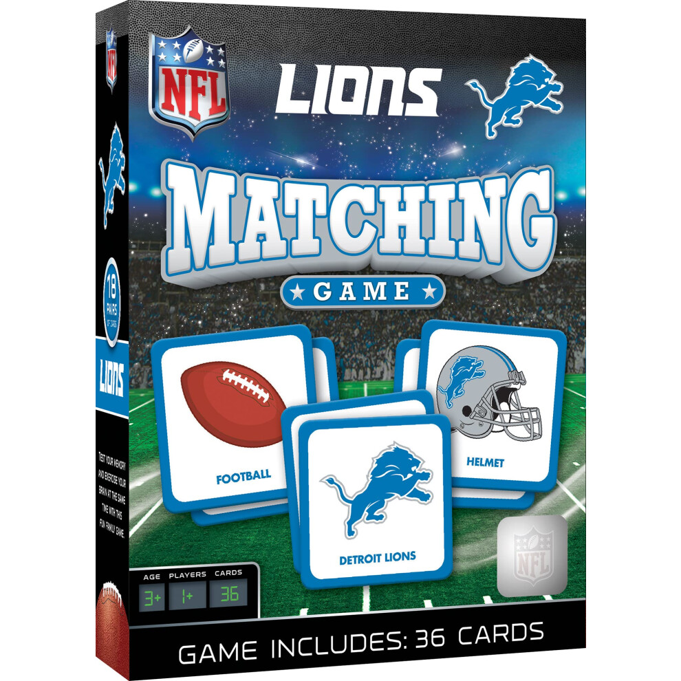 Sportovn Hry Masterpieces Detroit Lions Nfl Matching Game Hra Pro Deti A Rodinu Smejte Se A Ucte Se-image