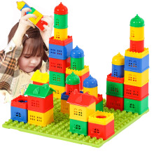 KUTOI Peuterbouwstenen voor kinderen van 4-8 jaar, Stapelbare blokken voor peuters, Fun House, Grote blokken, Bouwsets met 10 x 10 basisplaat, Educati