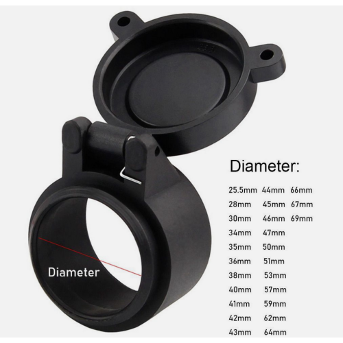 (58.5) Scope Flip Up Cap Quick Spring Protection Objective Lense Lid Lens Cover 2