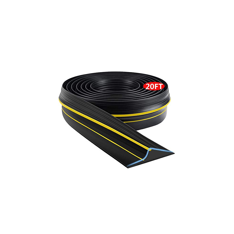 Jin&Bao Universal Garage Door Threshold Seal Strip Bottom Weather Stripping Replacement Rubber Waterproof 20 Ft Length 742440824883
