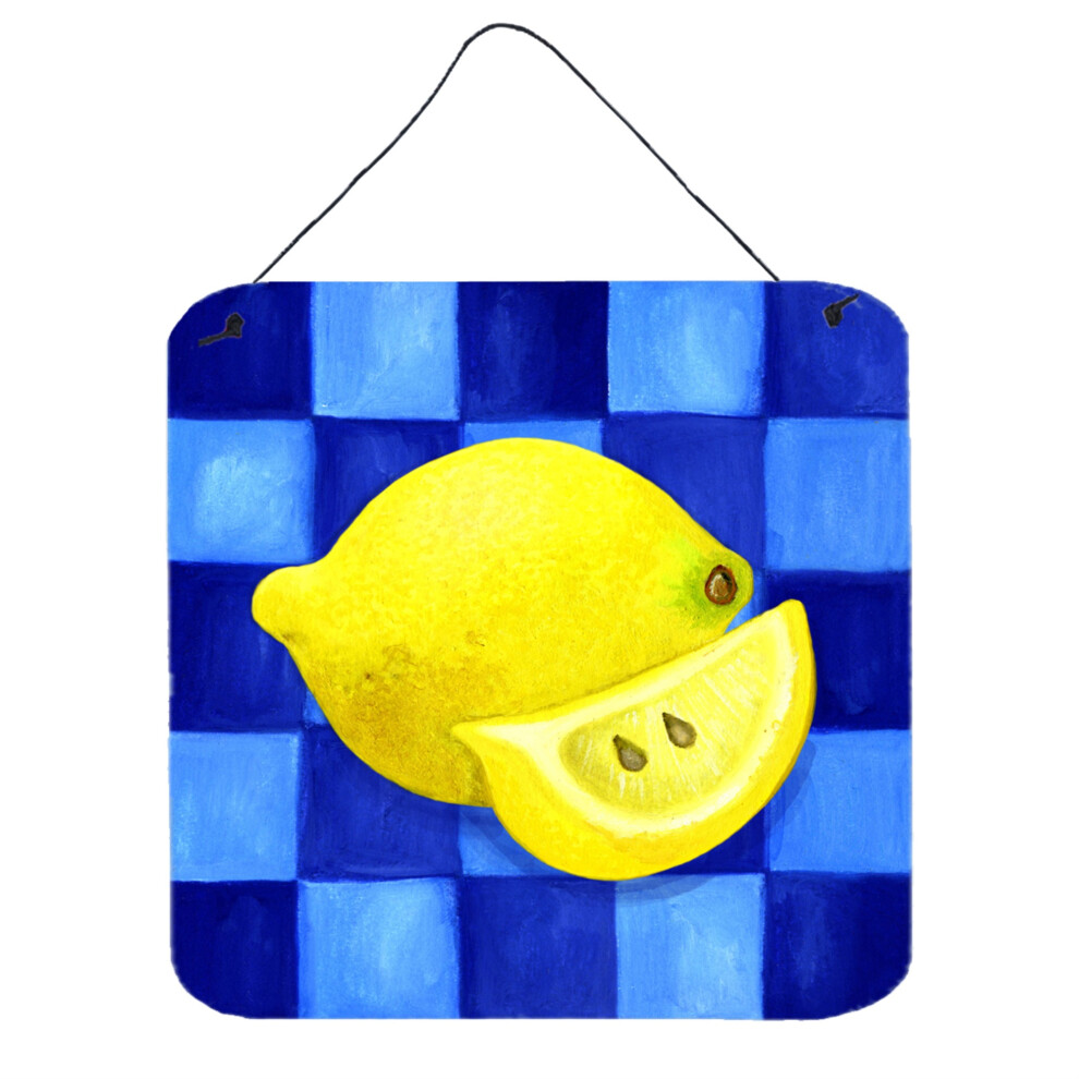 ""Caroline's Treasures Citroen In Blauw Door Ute Nuhn Wand- Of Deurprints WHW0116DS66 6""H X 6""B Veelkleurig-image