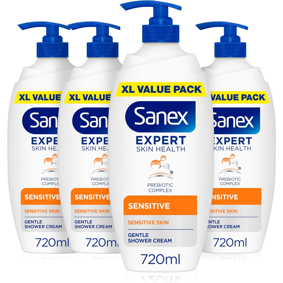 Sanex Body Wash - Expert Skin Health - Sensitive Shower Cream - Dermatologist Tested Gentle For Sensitive Skin - Multip