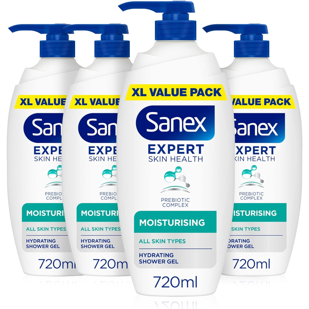 Sanex Body Wash Expert Skin Health Moisturising Shower Gel Dermatologist Tested Hydrating For All Skin Types Multipack