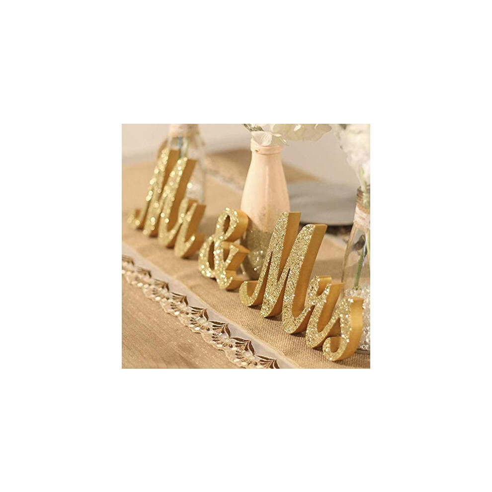 Lettres en bois Mr & Mrs pour table de mariage dor   es Grande d   coration de table Mr. and Mrs Sweetheart Panneau en bois Mister and Miss Cadeau de