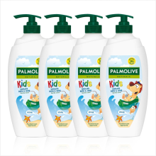 Palmolive Naturals Kids Shower Gel 4x750ml pump vitamin E body wash to nourish skin, leaves skin feeling soft, with pla