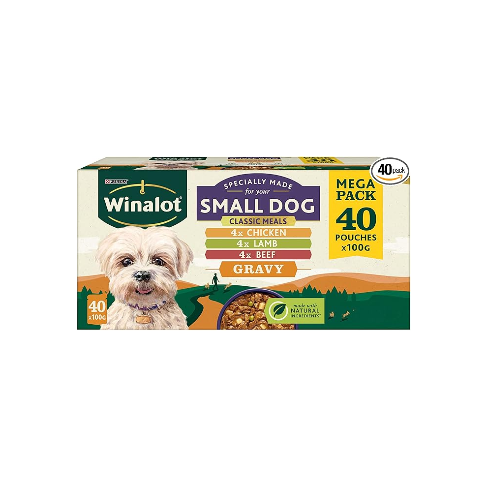 Purina Winalot Meaty Chunks Small Dog Mixed In Gravy Wet Dog Food 40X100g