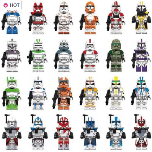 24Pcs Star Wars Clone Troopers Minifigures Gift Fit Lego