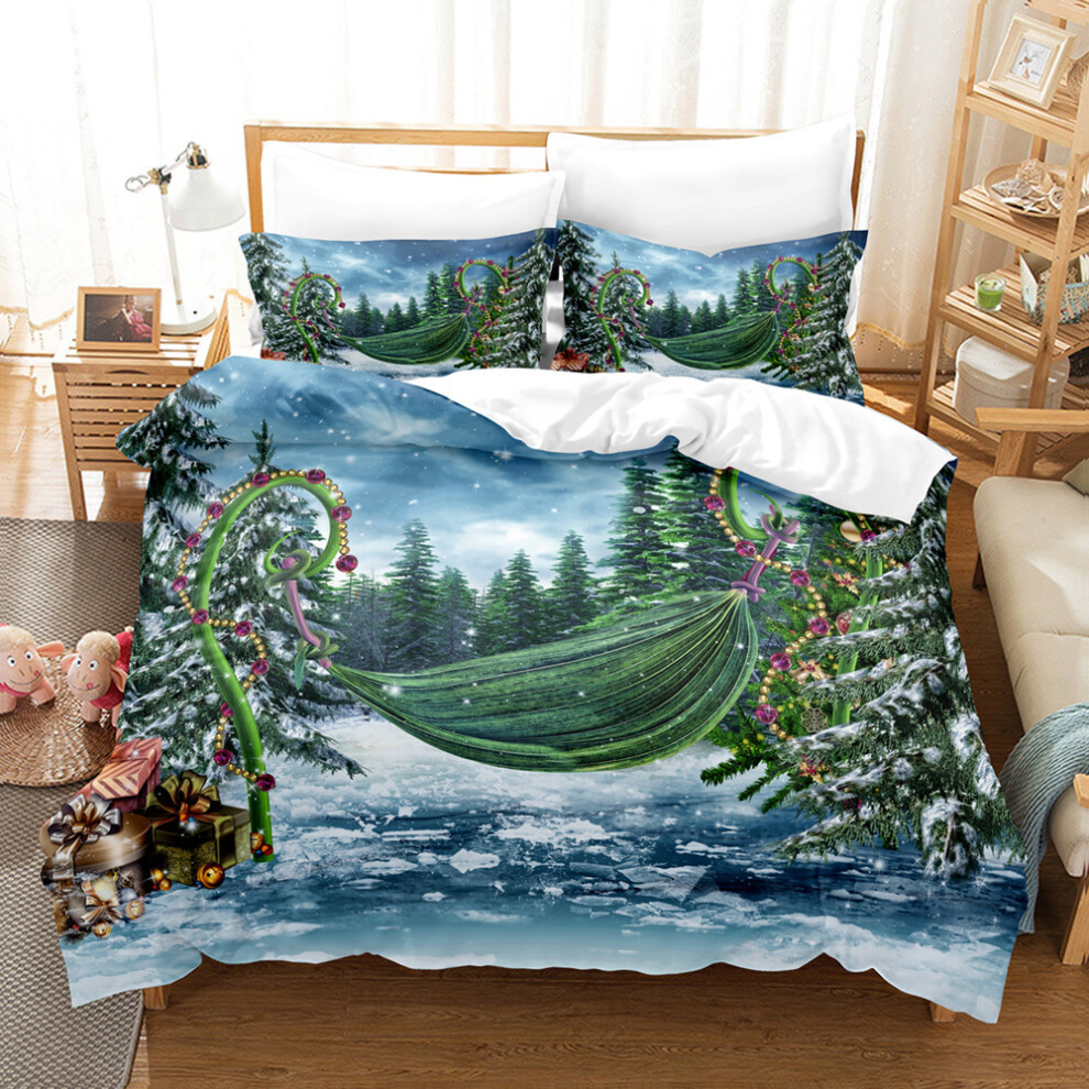 (10, 210*210 three-piece set) New Christmas series 3D digital printing three-piece bedding set-image-OPC-PGN5SW5-NEW