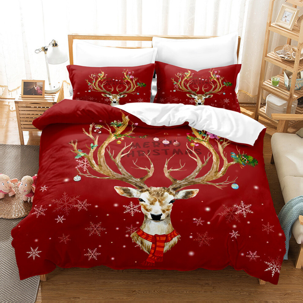 (16, 264*228 Three-piece set) New Christmas series 3D digital printing three-piece bedding set-image-OPC-PGN5T5N-NEW