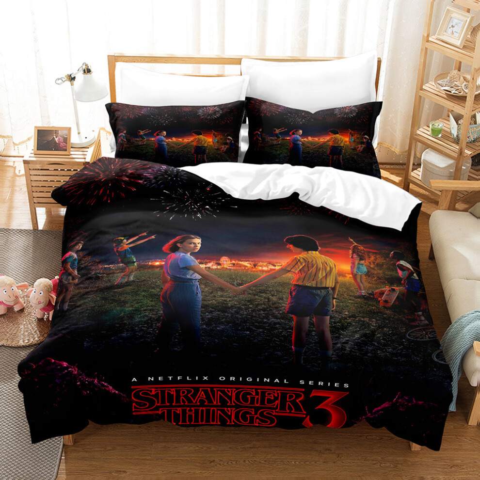 (5, 135*200 three-piece set) New three-piece set 3D digital print Strange thing quilt cover home textile bedding set-image-OPC-PGN5TWP-NEW