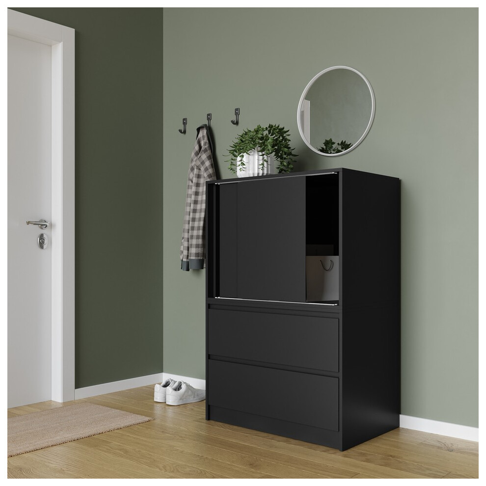 Urbn Living (Black) 2 Door 2 Drawer Side Cabinet Cupboard Furniture Black