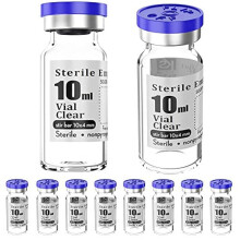 Ks-Tek Sterile Empty Vials with Self Healing Injection Port with Flip Off Aluminum Cap Sterile Package 10ml 10