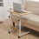 Living And Home Height Adjustable Mobile Table Overbed Desk with Wheels 1