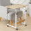 Living And Home Height Adjustable Mobile Table Overbed Desk with Wheels 2