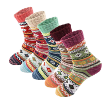 (Style G, 5 Pairs) 5 Pairs Men's Nordic Thermal Socks Winter Warm Thick Walking Hike Chuncky Socks