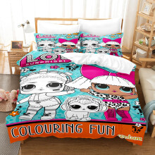 (2, 180*200 three-piece set) New bedding digital printing kit surprise doll series European and American size three-piece duvet cover