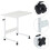 Living And Home Height Adjustable Mobile Table Overbed Desk with Wheels 5