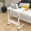 Living And Home Height Adjustable Mobile Table Overbed Desk with Wheels 1