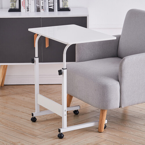 Living And Home Height Adjustable Mobile Table Overbed Desk with Wheels 1