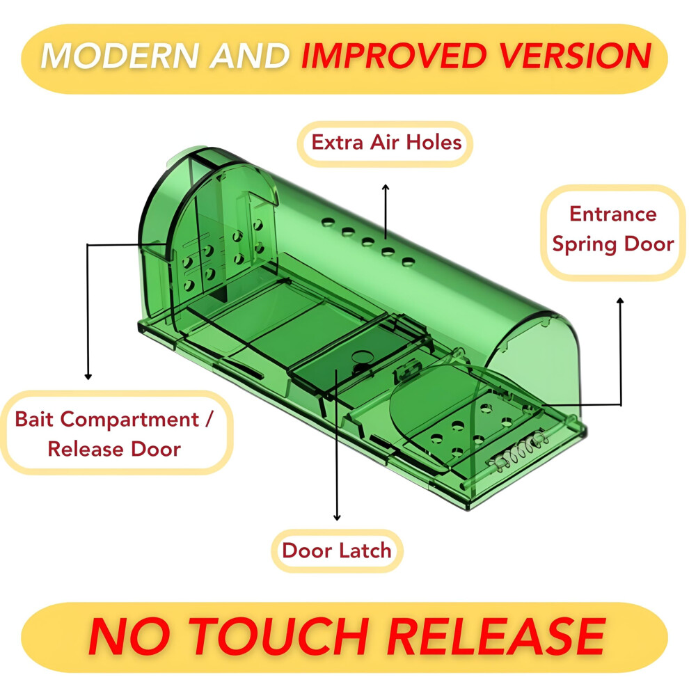 (lzs-105.1) Humane Mouse Traps, 1Pack Mouse Traps For Indoors, Mouse traps, Reusable Live Mouse Trap
