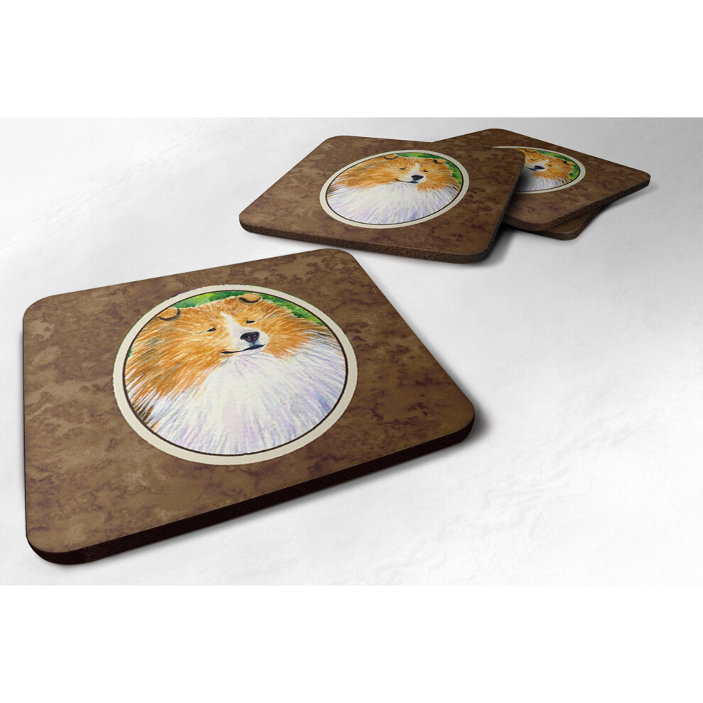 Sous-Verres En Mousse Caroline's Treasures SS1003FC Collie (Lot De 4) 3,5 Po H X 3,5 Po L Multicolore-image