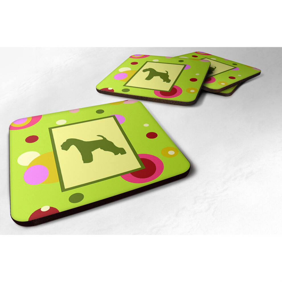 Sous-Verres En Mousse Lakeland Terrier De Caroline's Treasures CK1044FC (Lot De 4) 3,5 Po H X 3,5 Po L Multicolore-image