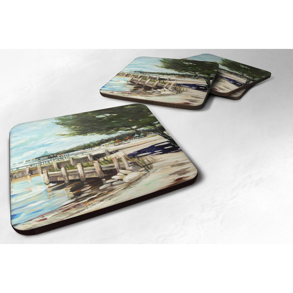 Sous-verres en mousse     Caroline's Treasures JMK1273FC At the Pier Sailboats     (lot de 4) 3,5 po H x 3,5 po L Multicolore