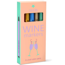 Lulu vinglasmark?rer - Metalliske farver 6 Pens Pack - Wine Charms Alternativ