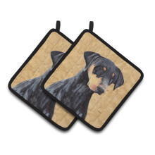 Caroline's Treasures SC9126PTHD Doberman Wipe Your Paws -patulaput (1 pari) 7,5"" x 7,5"" moniv  rinen