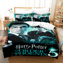 (5, 140*210 Two-piece Set) New Harry Potter Series Three-Piece Duvet Cover Furro Four-Piece Two-Piece Fixed Bedding Set