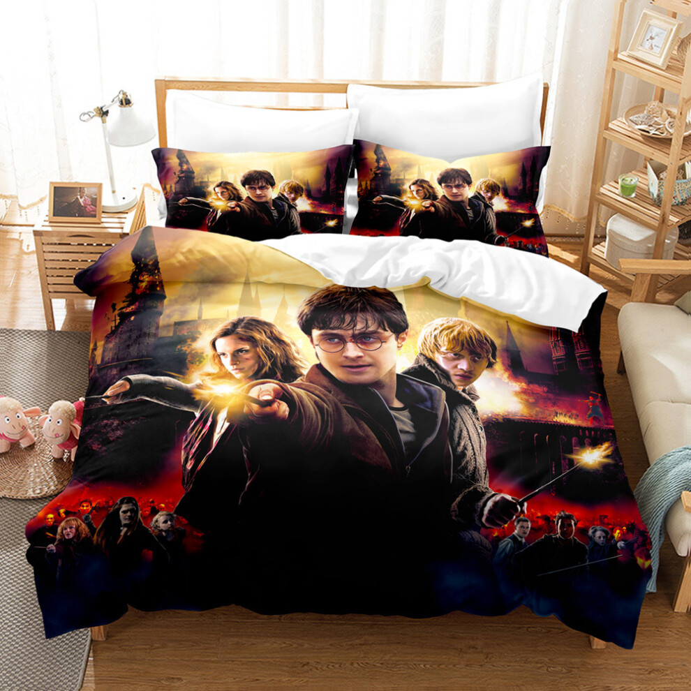 (9, 200*230 three-piece set) New Harry Potter Series Three-Piece Duvet Cover Furro Four-Piece Two-Piece Fixed Bedding Set-image-OPC-PGN6TRT-NEW