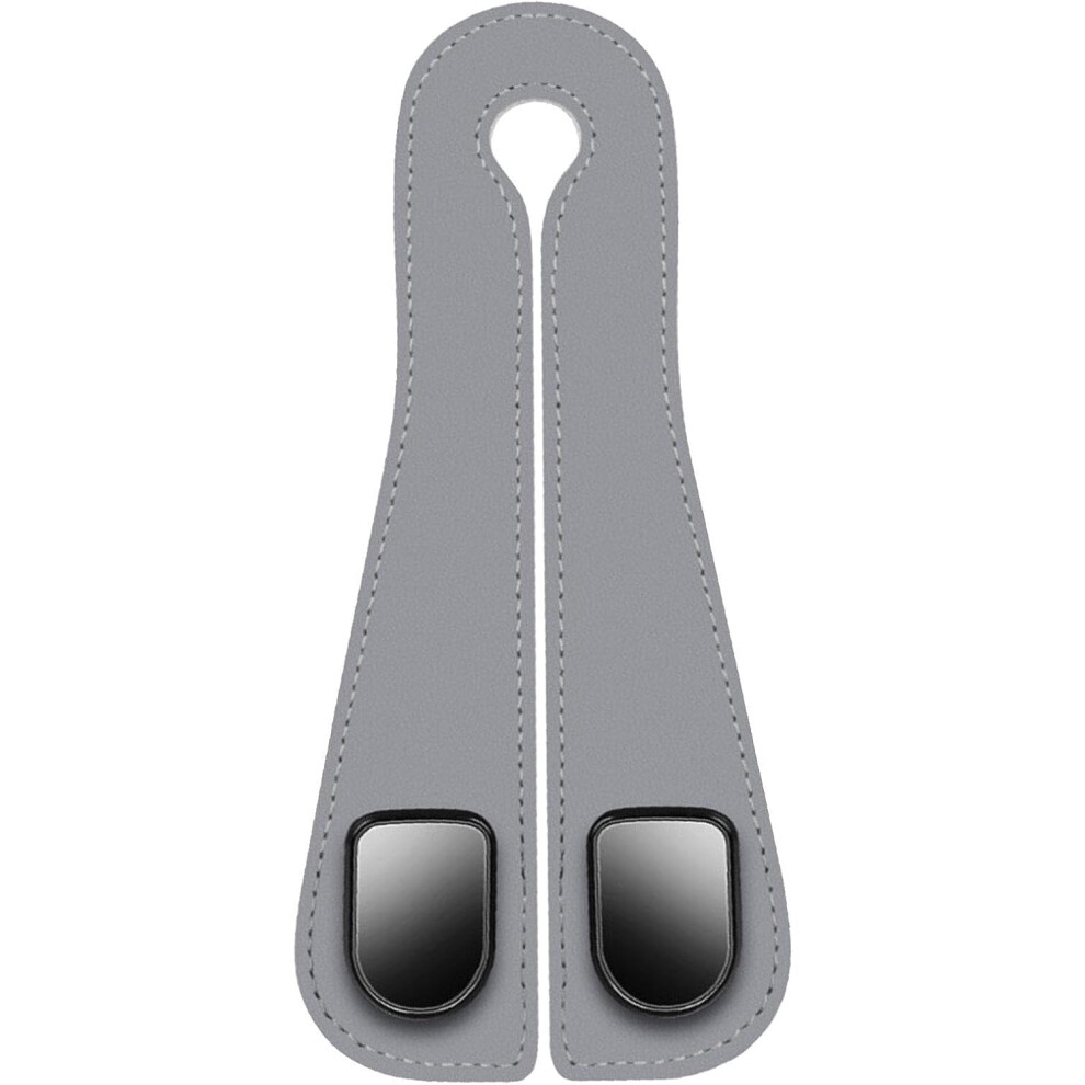 (Gray) Car Seat Headrest Double Hooks - Car Headrest Hook Bag Hanger | Headrest Bracket Car Hook For Shopping Bags, Umbrellas, Purse Gray