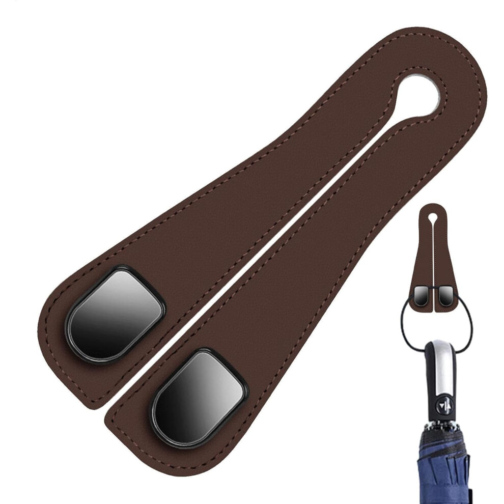 (Brown) Car Seat Headrest Double Hooks - Car Headrest Hook Bag Hanger | Headrest Bracket Car Hook For Shopping Bags, Umbrellas, Purse Brown