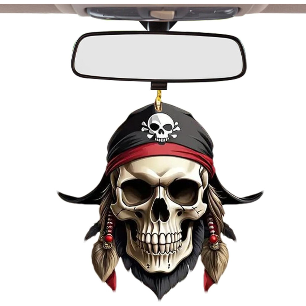 Swinging Skull Car Ornament, Acrylic Skeleton Car Hangings Ornament, Car Mirror Charm, Car Hangings Ornament Rearview Mirror Decoration, Car Interior