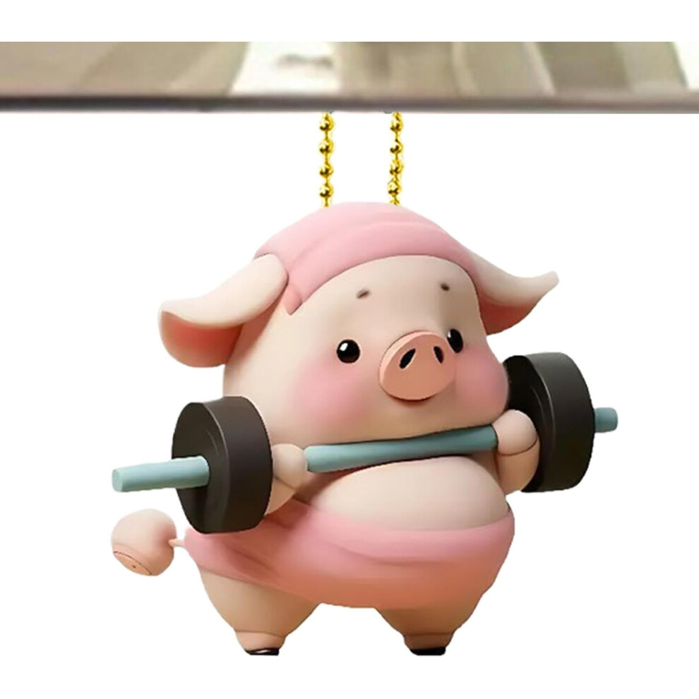 (D) Swing Hog Pendant,Lucky Hog Accessories Ornament - Acrylic 2D Funny Hog Christmas Tree Pendant For Kids Women For Car,Home