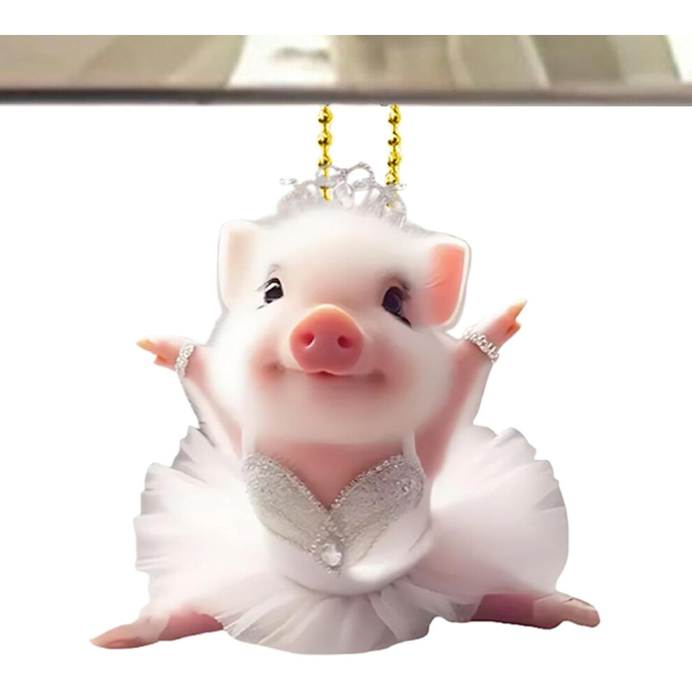 (C) Swing Hog Pendant,Lucky Hog Accessories Ornament - Acrylic 2D Funny Hog Christmas Tree Pendant For Kids Women For Car,Home