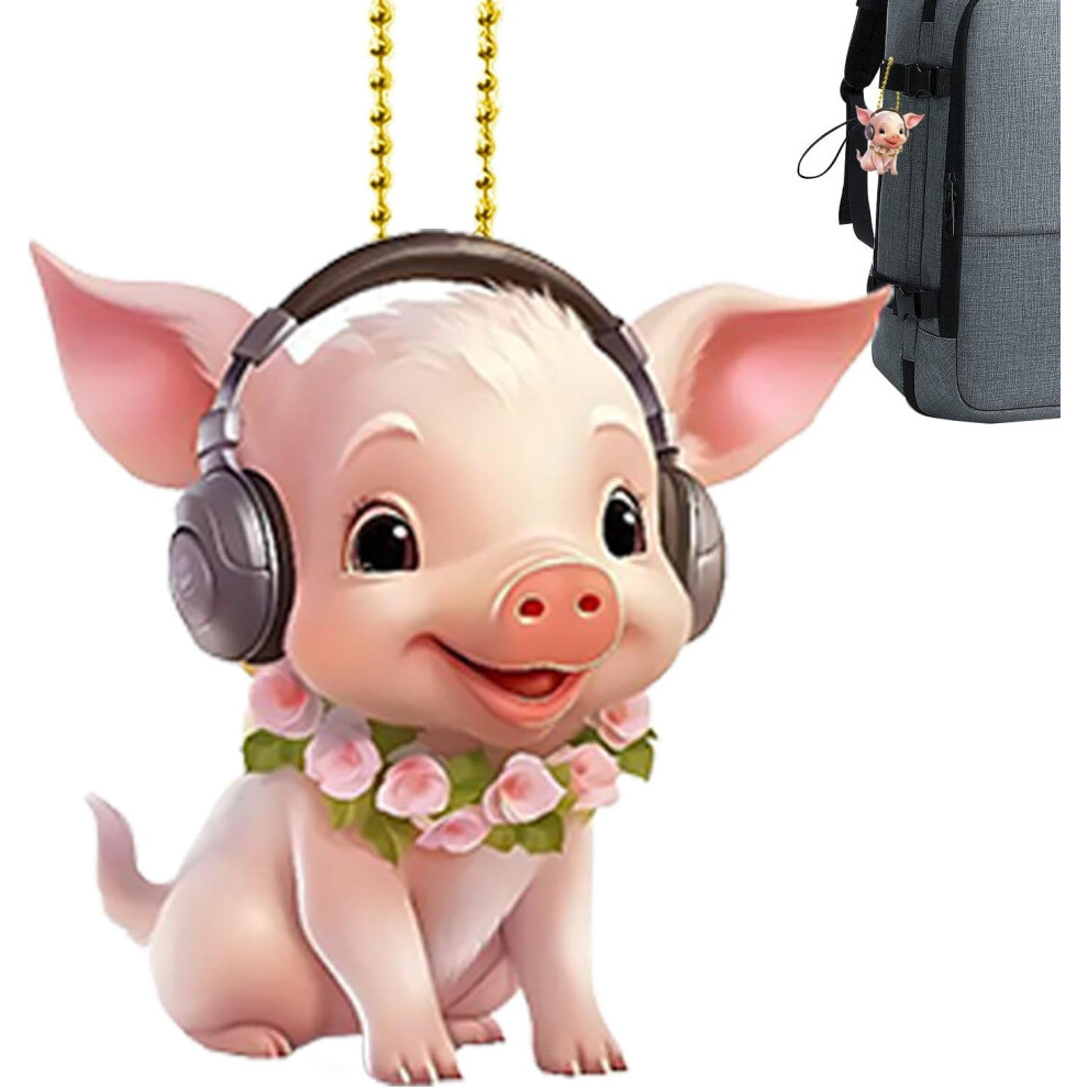 (E) Swing Hog Pendant,Lucky Hog Accessories Ornament - Acrylic 2D Funny Hog Christmas Tree Pendant For Kids Women For Car,Home