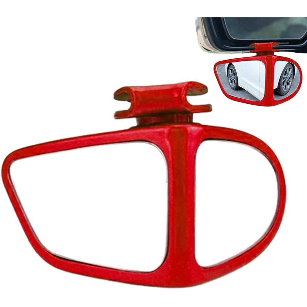 (main driver, Red) Convex Car - Automotive Exterior Accessories | 360 Rotatable Adjustable Wide Angle Side Rear View With Adhesive Back For Vehicles,