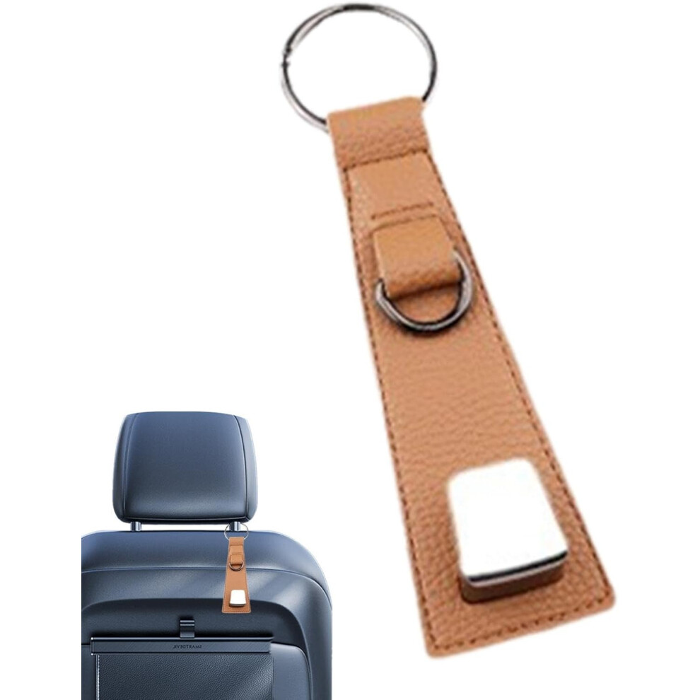 (Light Brown) Car Seat Headrest Hanger,Car Hanger Rotatable Bag Holder - 360 Rotating Car Back Seat Headrest Hooks for Purse Shopping Bags Coats Umbre