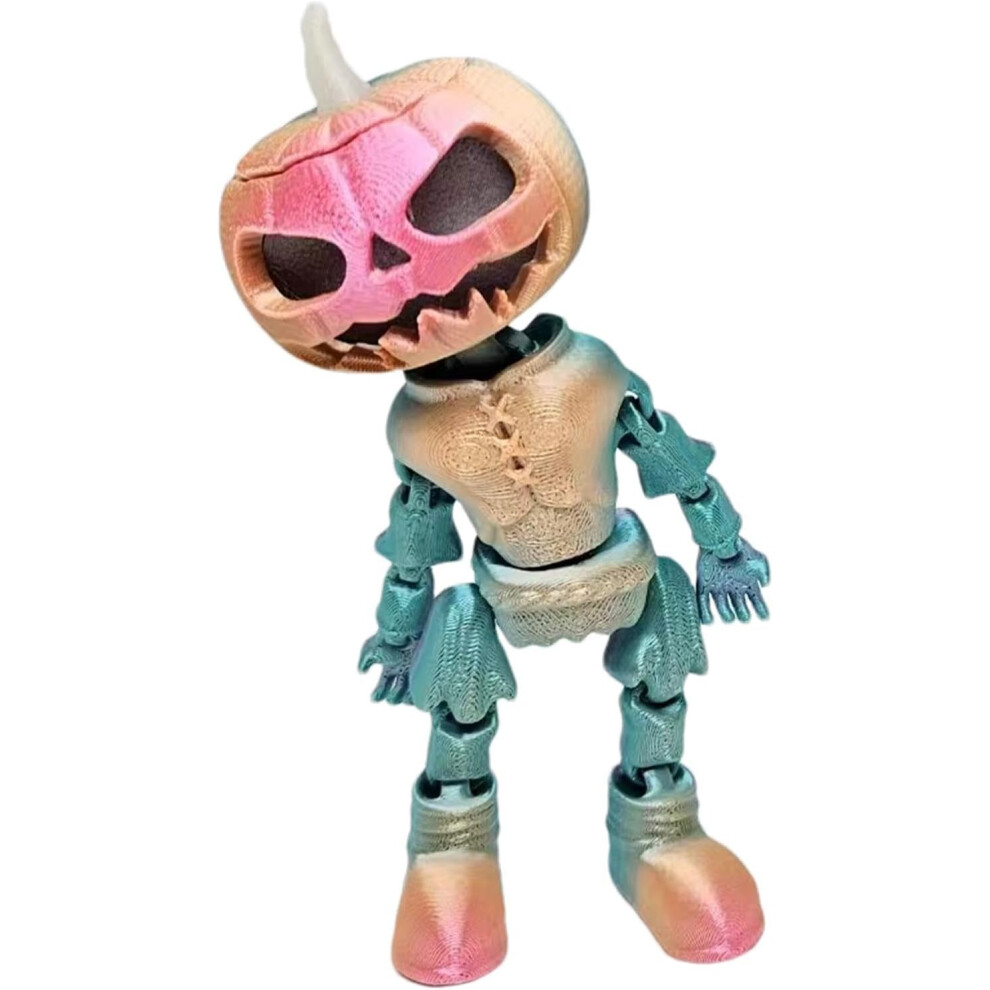 (A) Printed Pumpkin Statue,Flexible Colorful Pumpkin Figurine | Cool Flexible Articulated Printed Stuff, Collectible Toys Halloween Decoration for Car