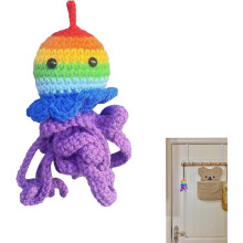 (3) Octopus Rearview Mirror Charm - Octopus Shape Automobile Dangle Pendant - Hangable Interior Accessories Knitted for Key, Bag