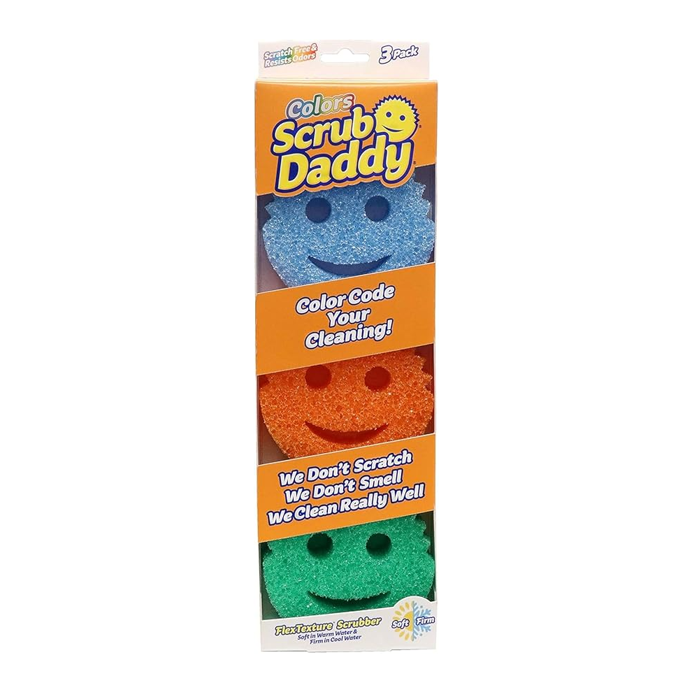 C-Scrub Scrub Daddy Colors, Sponge Scrubber Multipack, Dish Sponges Pack 3