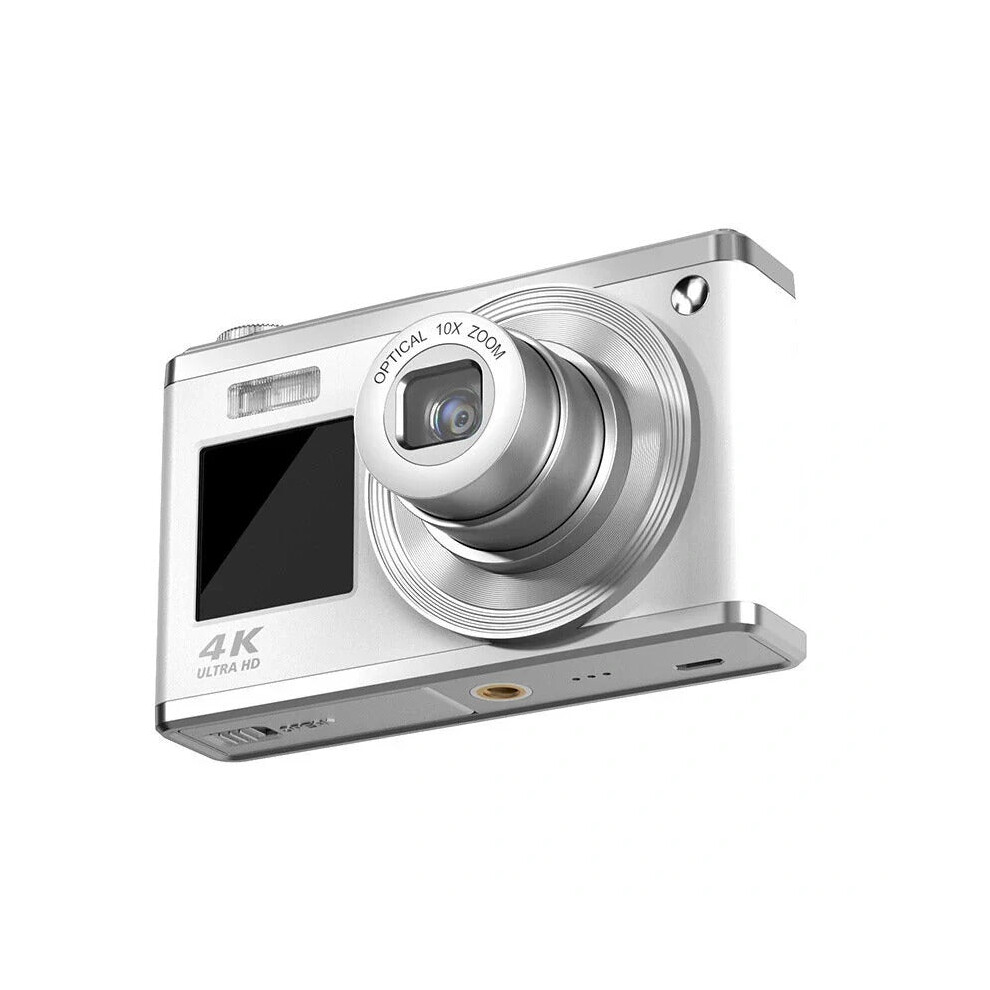 (White) 4K Optical Zoom Ccd Digital Camera 64 Million Pixels Dual Ips High-Definition Screens Photography Camera White 1138392727201