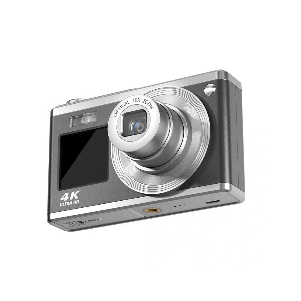 (Black) 4K Optical Zoom CCD Digital Camera 64 Million Pixels Dual IPS High-definition Screens Photography Camera