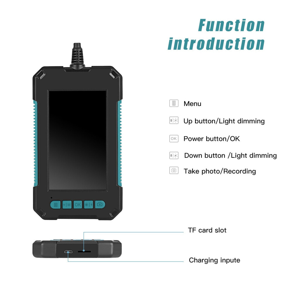 (5M) Micro USB Borescope Inspection Camera Digital Screen Display HD 1080P Dual Camera Borescope Support TF Card Soft Wire8mm
