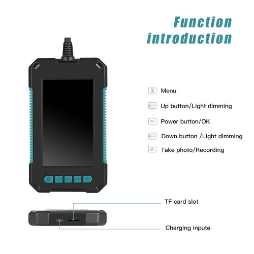 (2M) Micro USB Borescope Inspection Camera Digital Screen Display HD 1080P Dual Camera Borescope Support TF Card Soft Wire8mm
