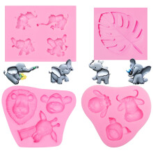 Moule de chocolat d'elephant a theme animal lion lion moule en silicone girafe pour baby shower anniversaire fete decoration safari animal theme