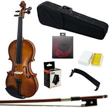PAITITI 3/4 Tamanho Artista-100 Kit de partida de violino estudantil com Brasilwood Bow Lightweight ombro de ombro de ombro e resin