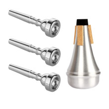 Kuylive 3 Pack trompet mundstykket (3c 5c 7c) med let aluminiumspraksis Trompet Mute Silencer Fit til Yamaha Bach Conn King Udskiftning Musikinst